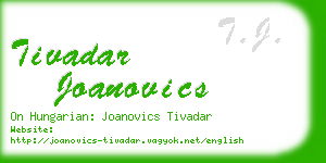 tivadar joanovics business card